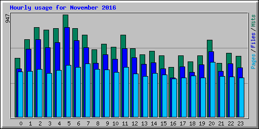 Hourly usage for November 2016