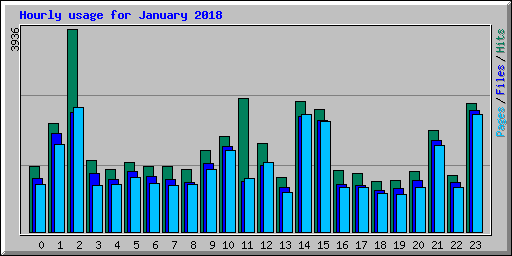 Hourly usage for January 2018